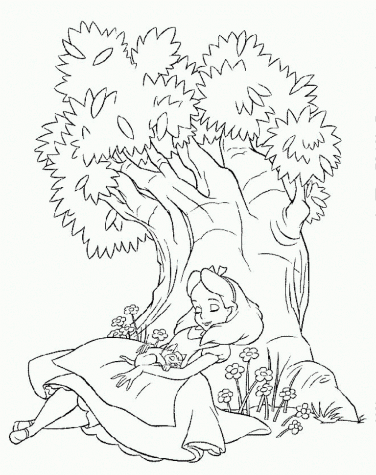 Plansa de colorat cu Alice in Tara minunilor 23 16